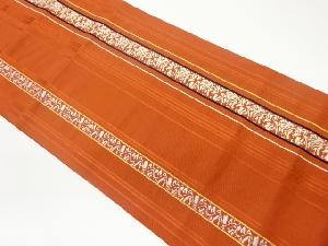 本場筑前博多縞に抽象模様織出し名古屋帯